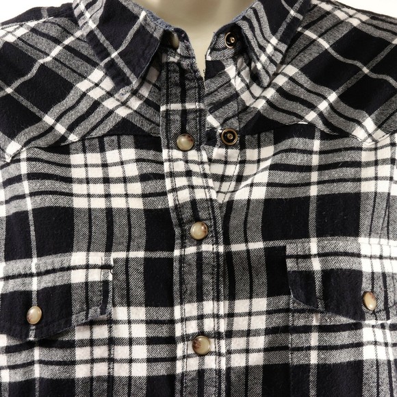 Jack's Girlfriend Womens Western Flannel Plaid Shirt M Roll Cuff Snap Front EUC - Picture 4 of 12